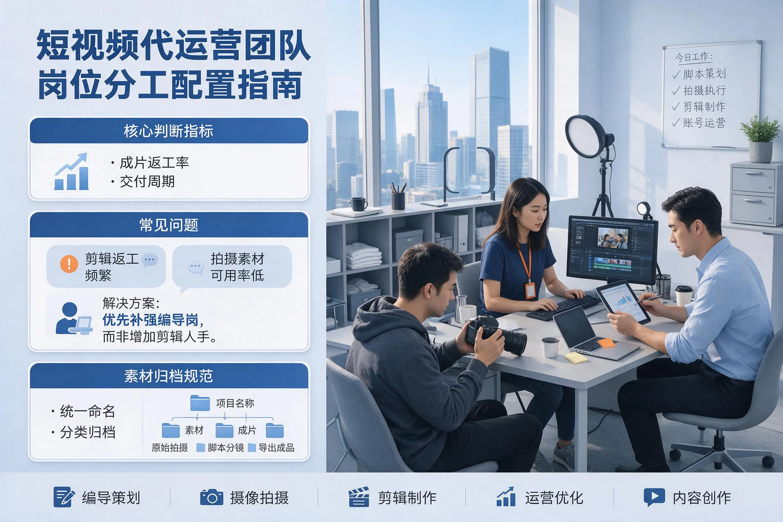 短视频代运营团队如何配置?克孜勒苏企业岗位分工科普说明