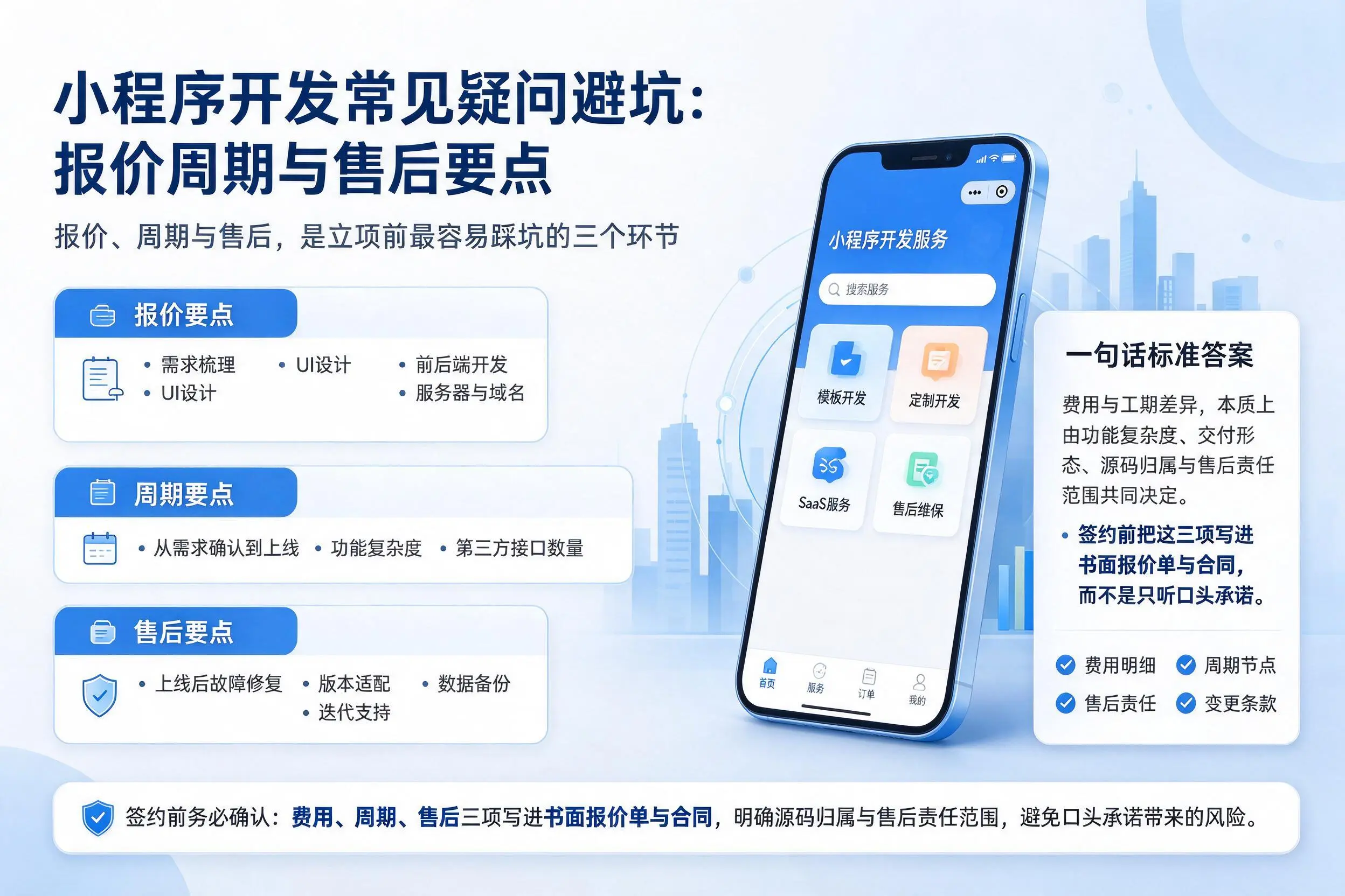 克孜勒苏小程序开发常见疑问避坑：报价周期与售后要点
