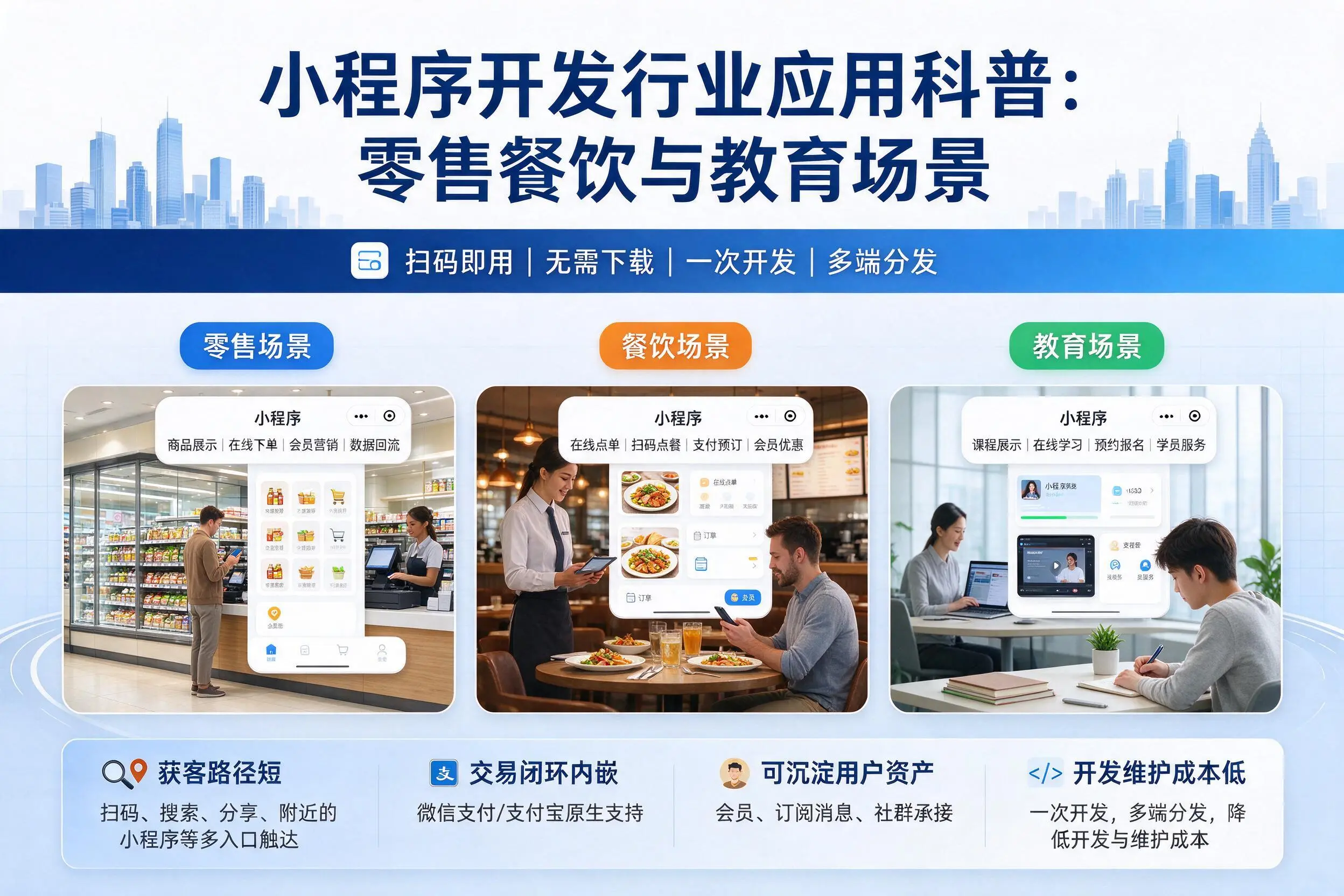 克孜勒苏小程序开发行业应用科普：零售餐饮与教育场景