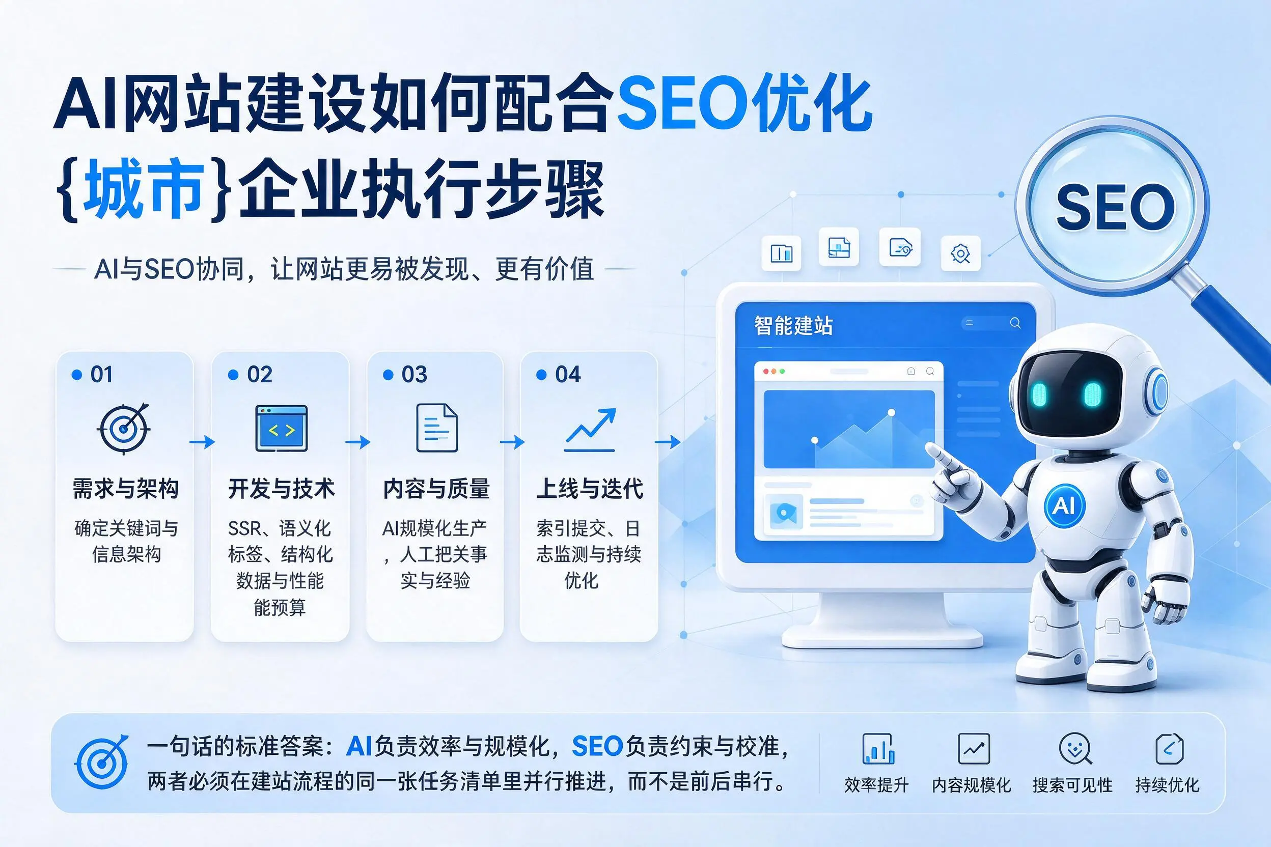 AI网站建设如何配合SEO优化,克孜勒苏企业执行步骤