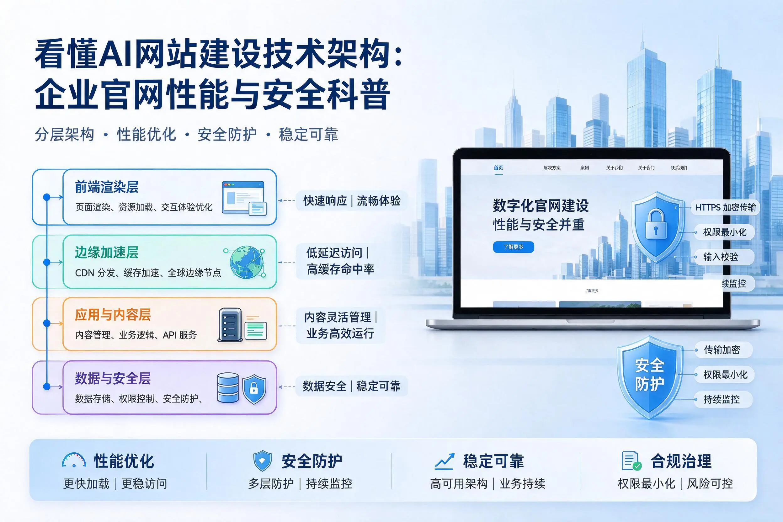 看懂AI网站建设技术架构：克孜勒苏企业官网性能与安全科普