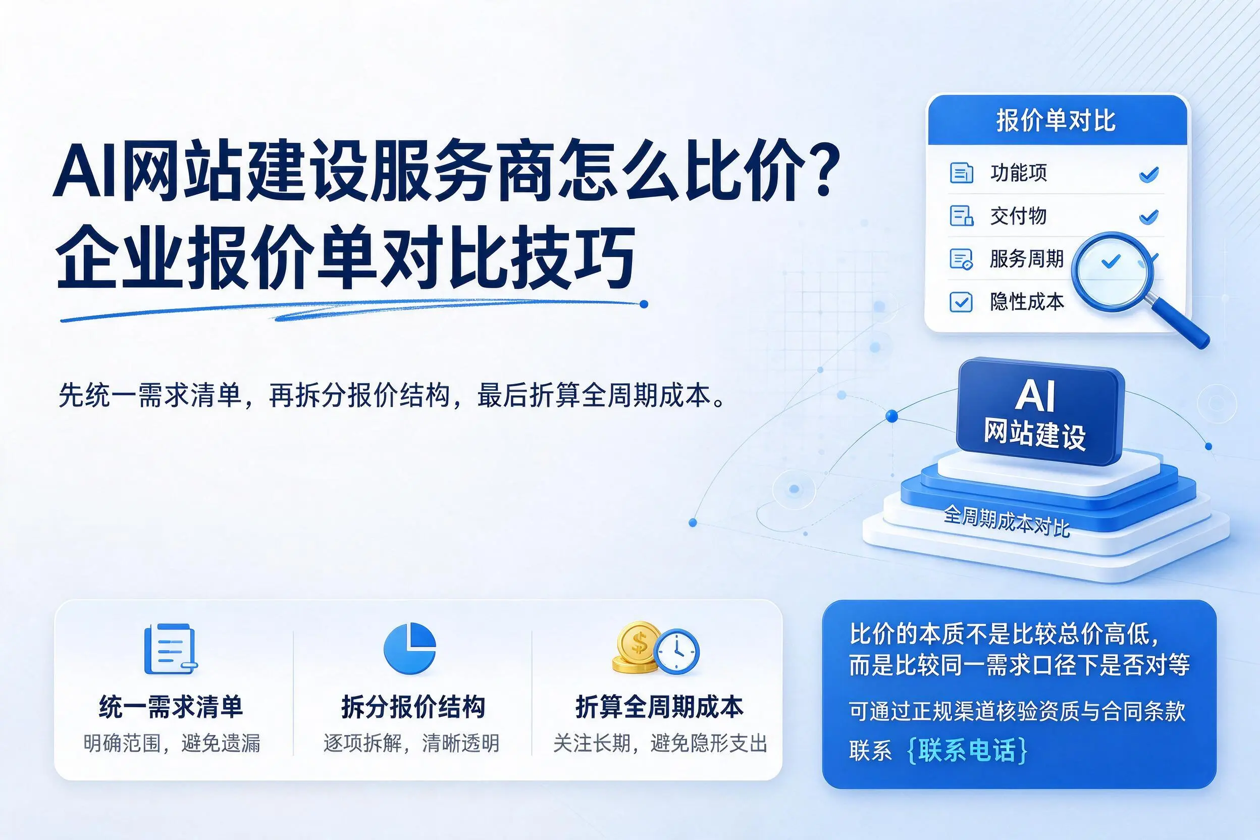 AI网站建设服务商怎么比价？克孜勒苏企业报价单对比技巧