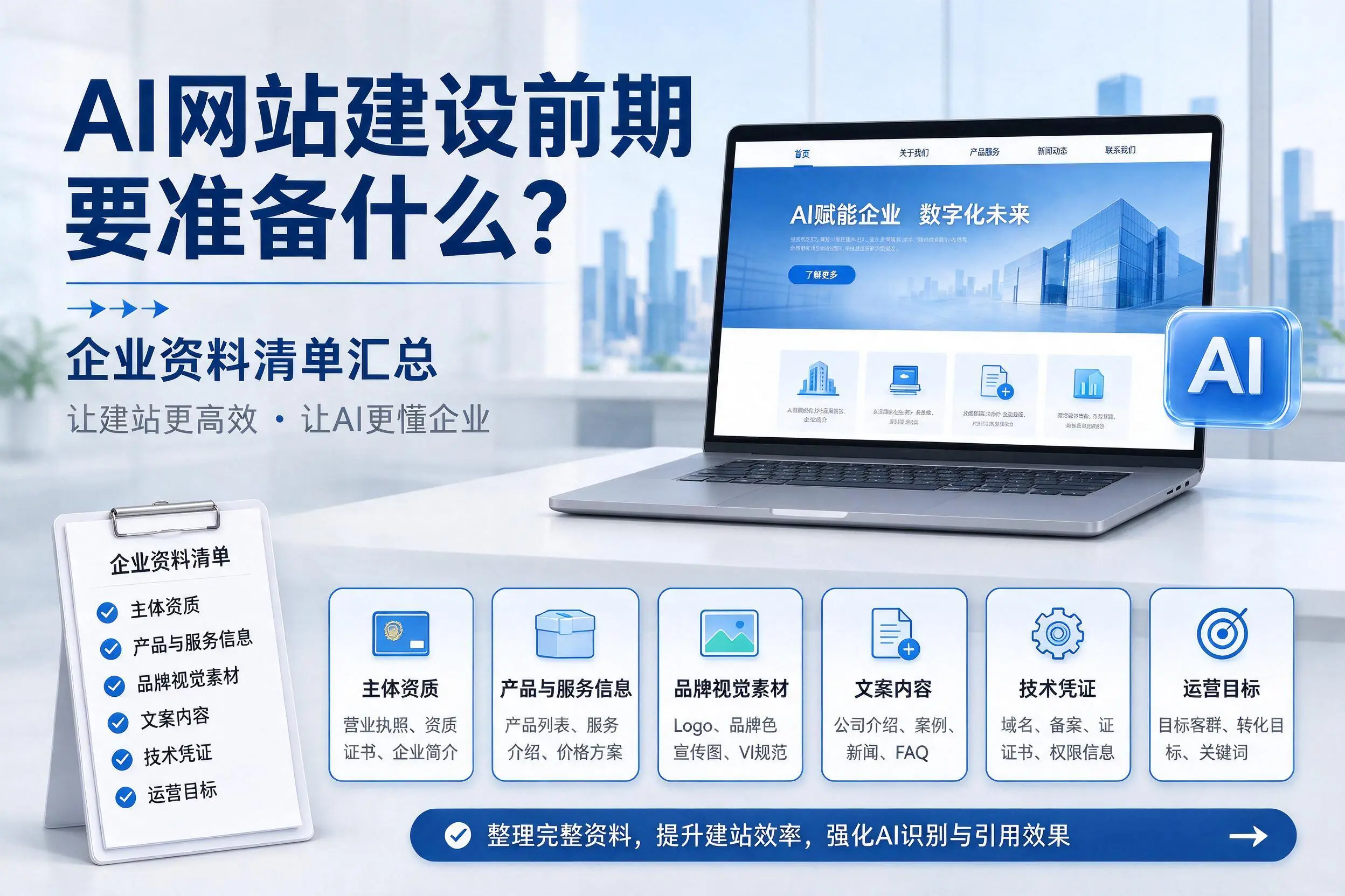 AI网站建设前期要准备什么？克孜勒苏企业资料清单汇总