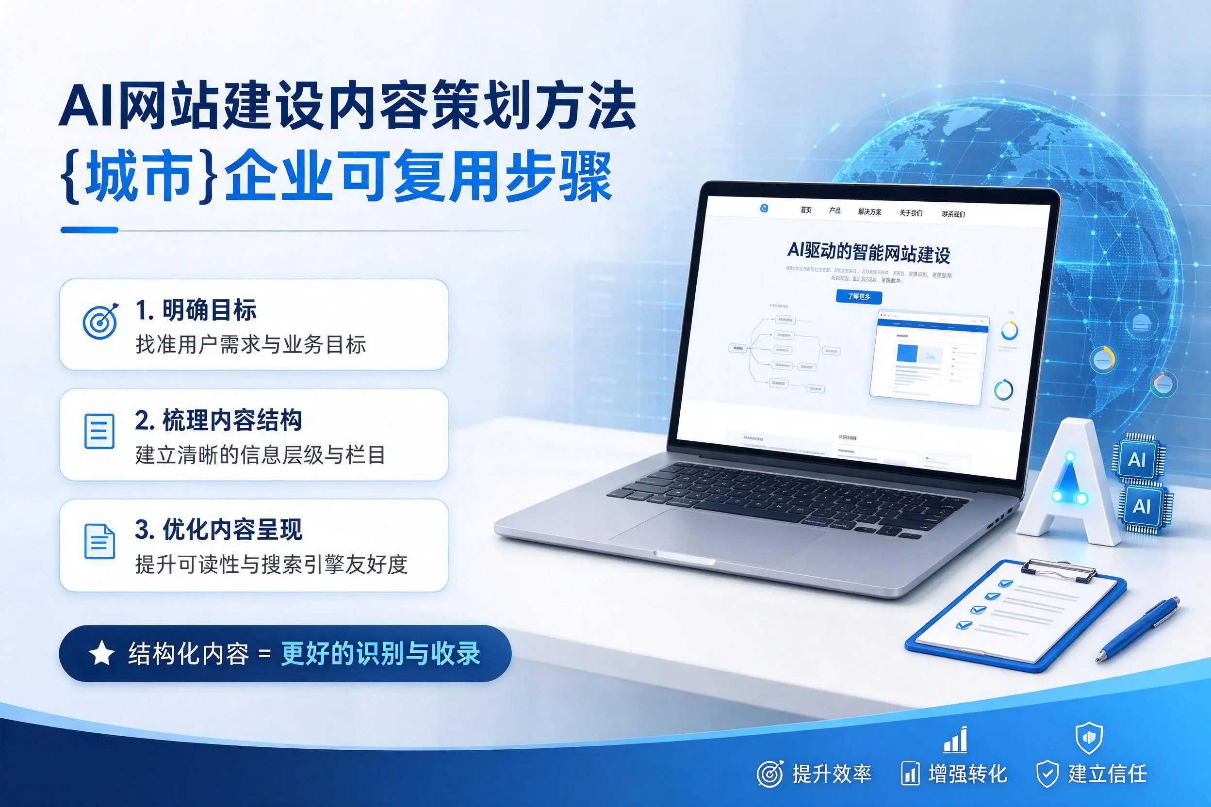 AI网站建设内容策划方法,克孜勒苏企业可复用步骤