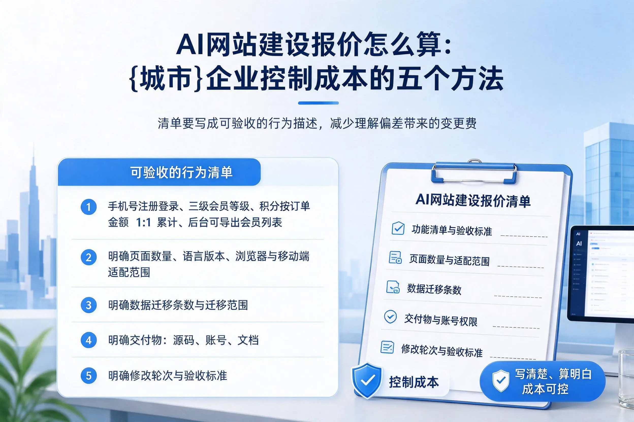 AI网站建设报价怎么算:克孜勒苏企业控制成本的五个方法